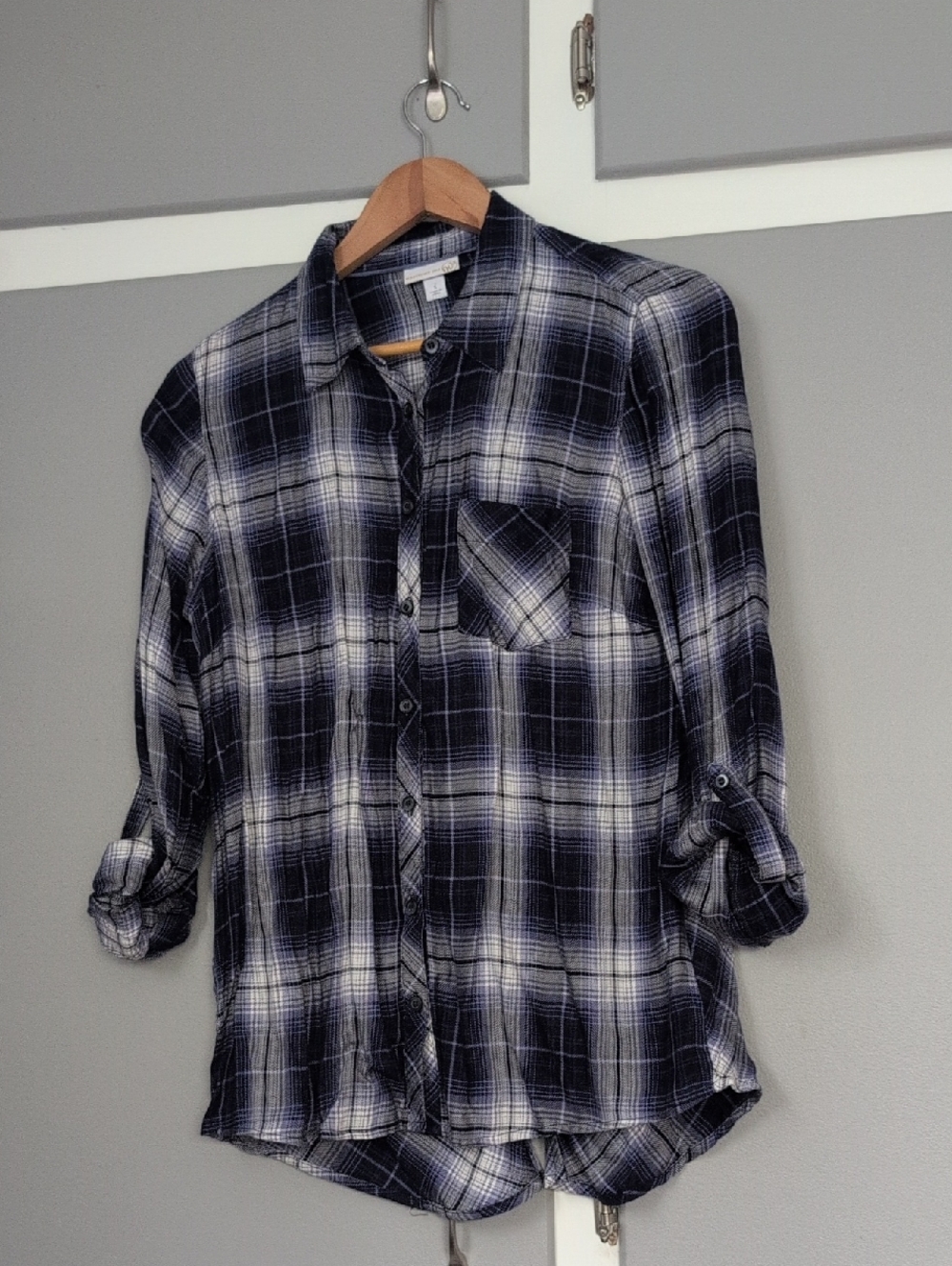 Westport Navy and White Plaid Button-Down Shirt